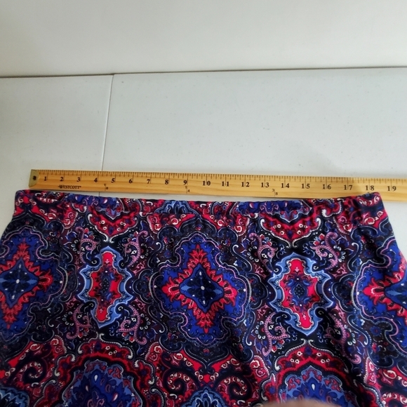 Talbots Plus Paisley Print Skirt Size 1X A-line Stretch Floral Boho Pull-on - Picture 5 of 10